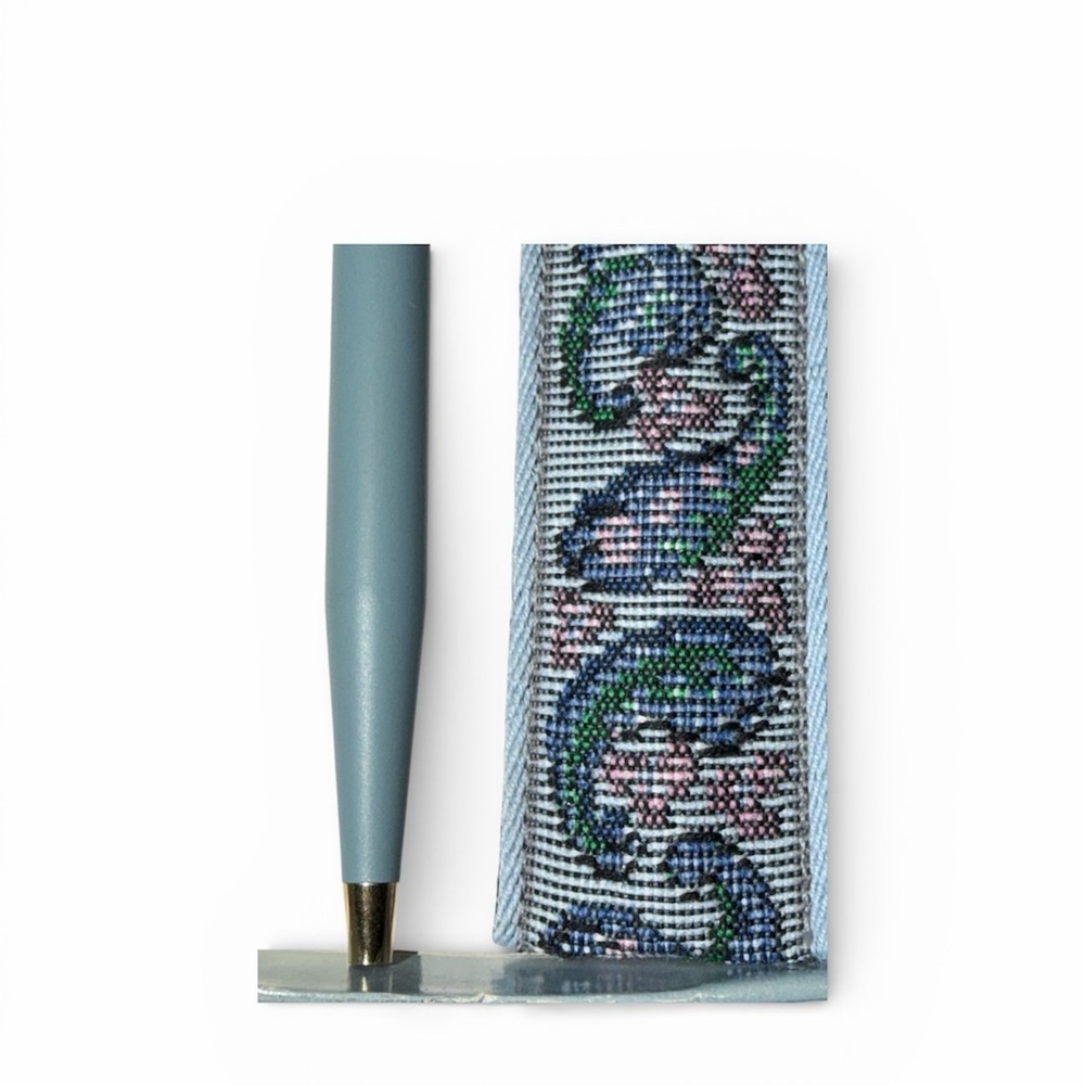 NEW Vintage French Blue Gold SHEAFFER ballpoint ink pen & paisley tapestry case - Picture 6 of 6